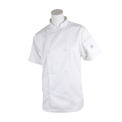 Mercer Culinary M61032WH1X Genesis Women's White Short Sleeve Chef Jacket - XL