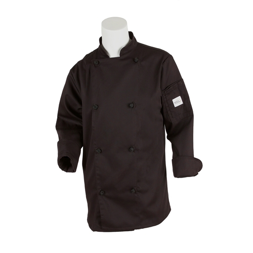 Mercer Culinary M61040BKXS Genesis Women's Black Long Sleeve Chef Jacket - XS