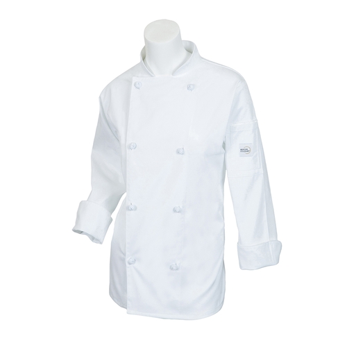 Mercer Culinary M61040WH1X Genesis Women's White Long Sleeve Chef Jacket - XL