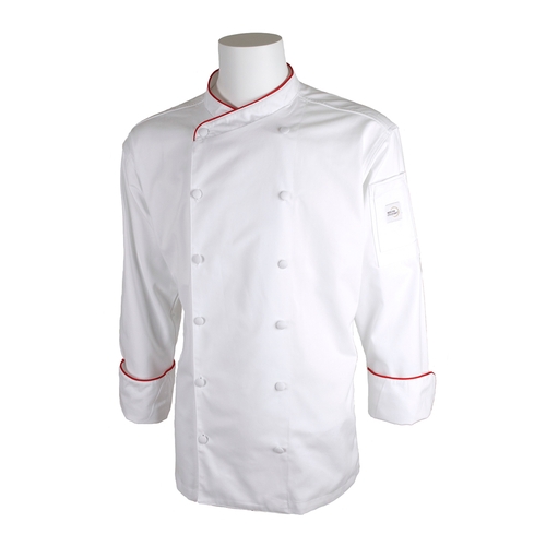 Mercer Culinary M62015WRXS Renaissance Men's White Long Sleeve Chef Jacket - XS