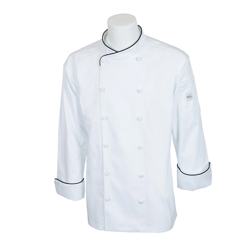 Mercer Culinary M62020WB1X Renaissance Men's White Long Sleeve Chef Jacket - XL