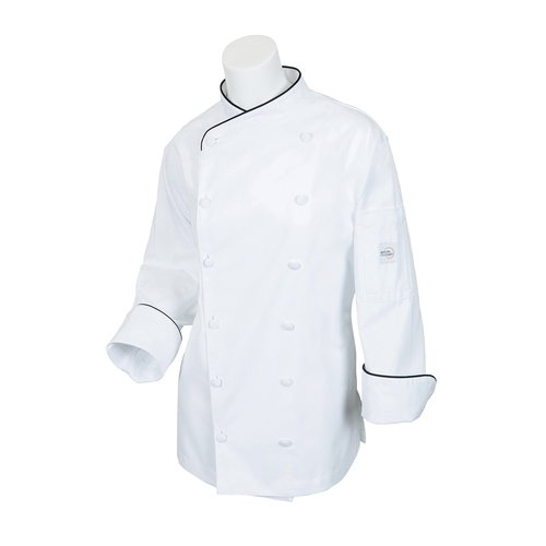 Mercer Culinary M62050WB1X Renaissance Women's White Long Sleeve Chef Jacket - XL