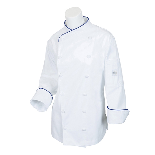 Mercer Culinary M62050WRBXS Renaissance Women's White Long Sleeve Chef Jacket - XS