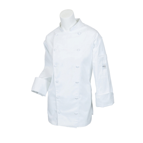 Mercer Culinary M62060WHXS Renaissance Women's White Long Sleeve Chef Jacket - XS