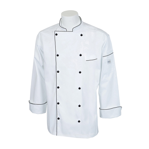 Mercer Culinary M62090WBXS Renaissance Men's White Long Sleeve Chef Jacket - XS