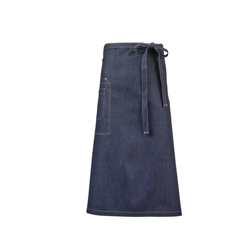 Mercer Culinary M63201DEN Metro Edge Indigo Cotton Denim Bistro Apron w/ 43" Ties