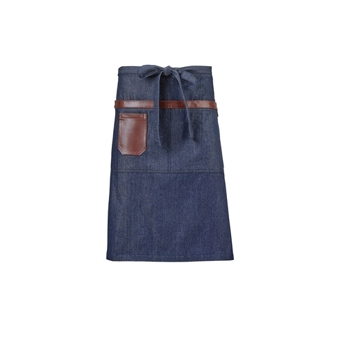 Mercer Culinary M63204DEN Metro Edge Indigo Cotton Denim Mid-Bistro Apron