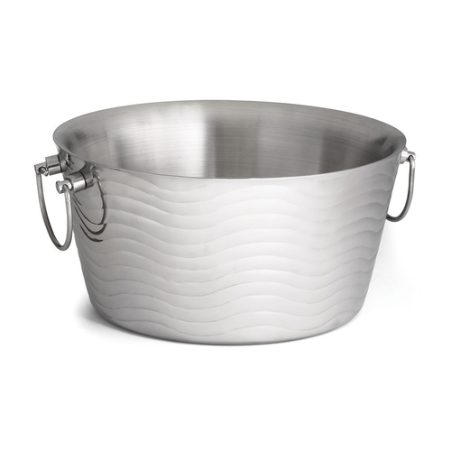 TableCraft WBT14 Wave™ 3 Gallon Round Stainless Steel Beverage Tub