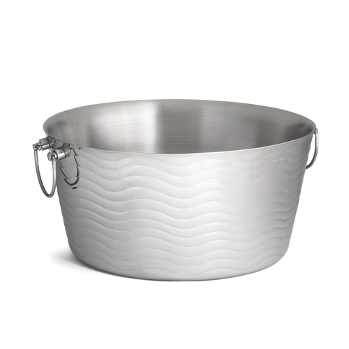 TableCraft WBT199 Wave™ 6-3/4 Gallon Round Stainless Steel Beverage Tub