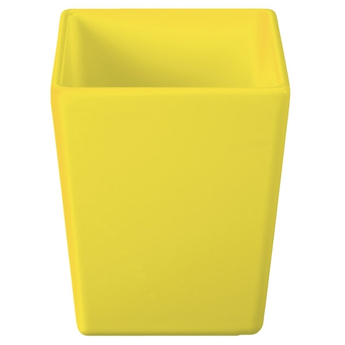 TableCraft CW4012Y Cold Holding 1.5 qt. Yellow Finish Square Cast Aluminum Bowl