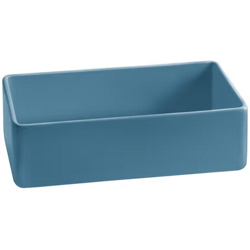 TableCraft CW4026PB Cold Holding 2qt. Pigeon Blue Rectangular Aluminum Bowl