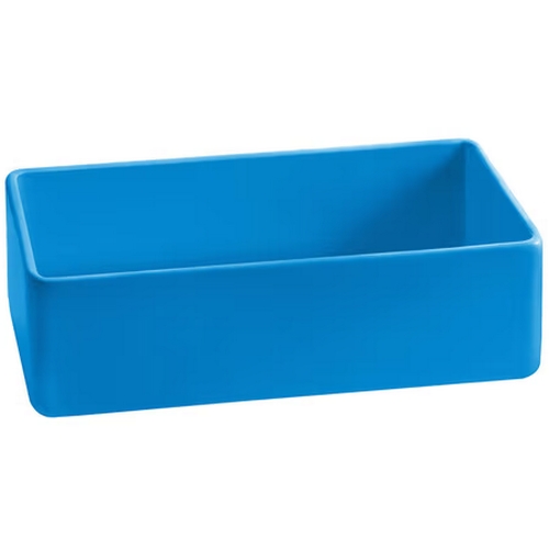 TableCraft CW4026SBL Cold Holding 2qt. Sky Blue Finish Rectangular Aluminum Bowl