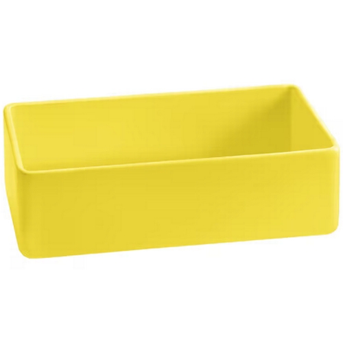 TableCraft CW4026Y Cold Holding 2qt. Yellow Finish Rectangular Aluminum Bowl