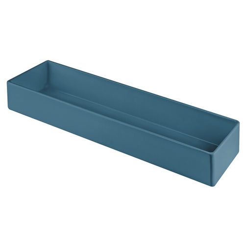 TableCraft CW4008PB Cold Holding 3.25 qt. Pigeon Blue Aluminum Rectangular Bowl