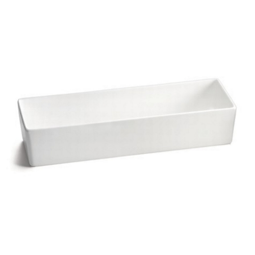 TableCraft CW4008W Cold Holding 3.25qt. White Finish Aluminum Rectangular Bowl