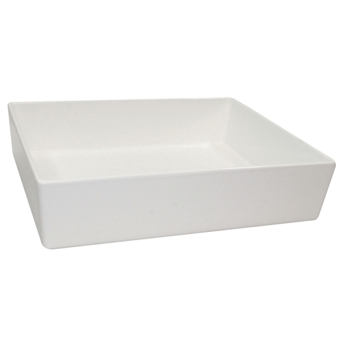 TableCraft CW4038W Cold Holding 6 qt. White Finish Rectangular Aluminum Bowl