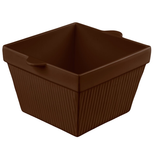 TableCraft CW1490BR Cold Holding 6.5 qt. Brown Finish Aluminum Square Bowl