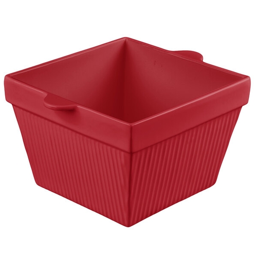 TableCraft CW1490R Cold Holding 6.5 qt. Red Finish Aluminum Square Bowl