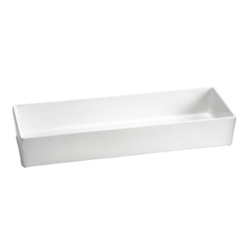 TableCraft CW4006W Cold Holding 5.5 qt. White Finish Aluminum Rectangular Bowl