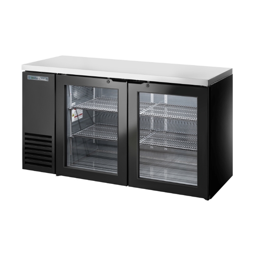 True TBB24-60-2G-Z1-SFT-B-1 60" Two Section Glass Door Back Bar Cooler 