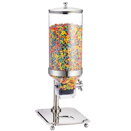 TableCraft 69 50 oz.Polycarbonate Cereal Dispenser w/ Stainless Steel Base