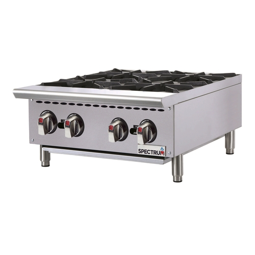 Winco NGHP-4 Spectrum™ Countertop Natural Gas 24" Hotplate w/ 4 Burners