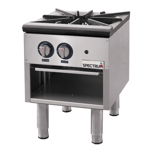 Winco NGSP-1 Spectrum™ Countertop Natural Gas 18" Stock Pot Stove-80K BTU