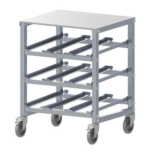 Winco ALCR-3M 3-Tier Mobile Undercounter Aluminum Can Storage Rack 