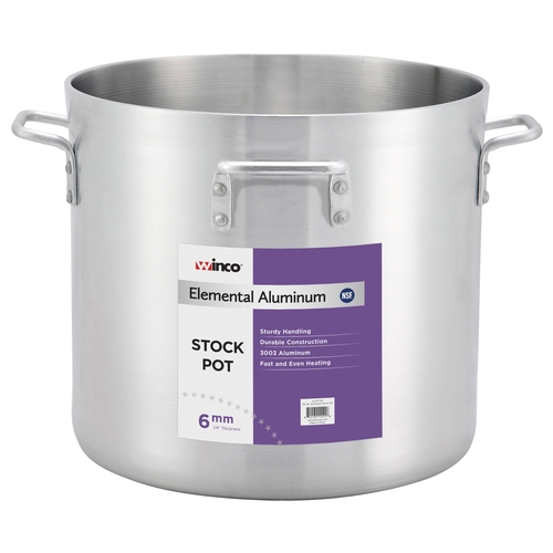 Winco ALHP-160 160 qt. Elemental Aluminum Stock Pot w/ (4) Handles 