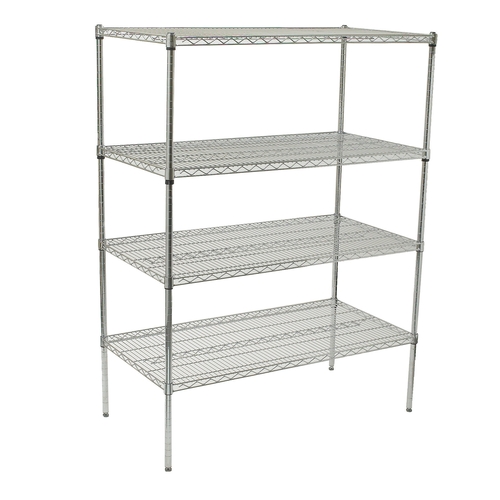 Winco VCS-1836 Chrome Plated 4-Tier 18" x 36" Wire Shelving Set