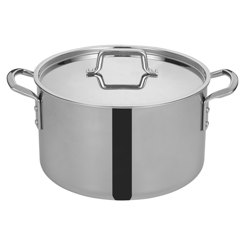 Winco TGSP-16 Tri-Gen Induction-Ready 16 qt. Stock Pot w/ Cover