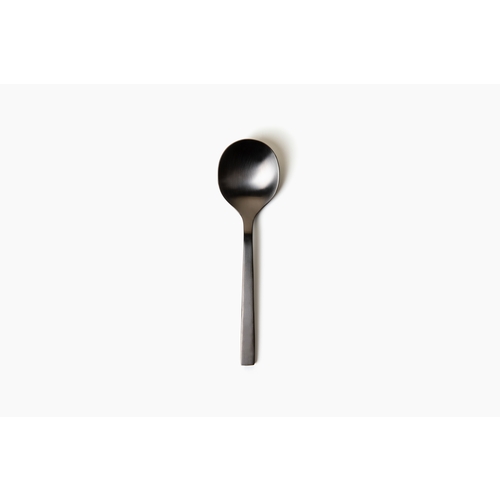 Oneida B410SBLF Black PVD Finish Stainless Steel 6.25" Bouillon Spoon - 1 Dz