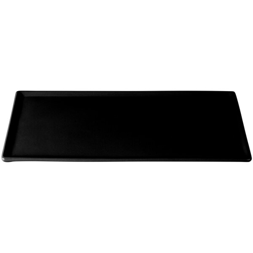 TableCraft CW2106BK Rectangular Cast Aluminum 13-1/4" x 6-3/4" Platter - Black