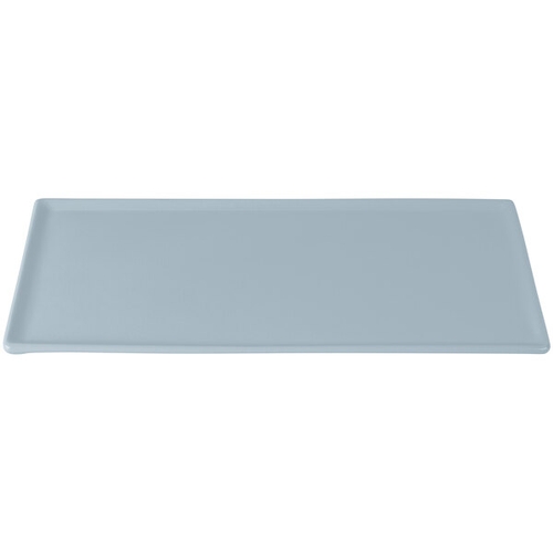 TableCraft CW2106GY Rectangular Cast Aluminum 13-1/4" x 6-3/4" Platter - Grey