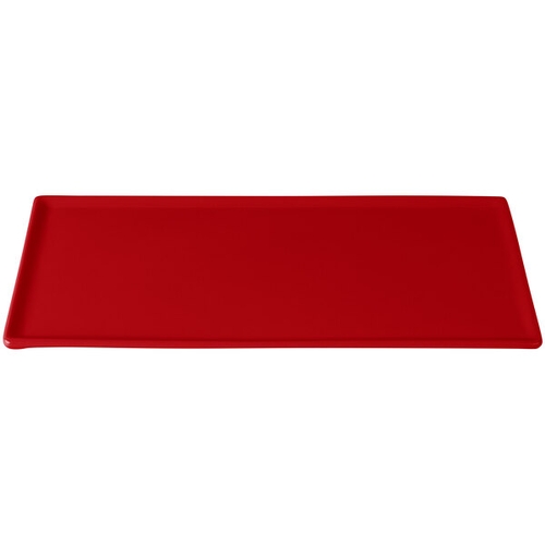 TableCraft CW2106R Rectangular Cast Aluminum 13.25" x 6.75" Platter - Red