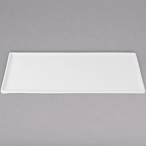 TableCraft CW2106W Rectangular Cast Aluminum 13.25" x 6.75" Platter - White