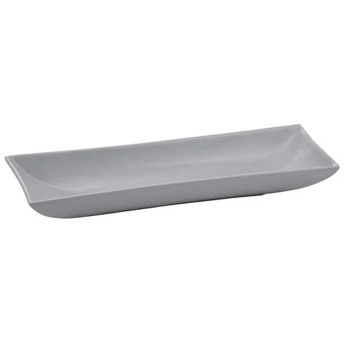 TableCraft CW11046N Rectangular Cast Aluminum 18" x 6" Flared Platter - Natural