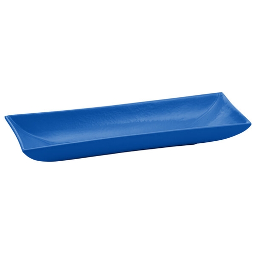 TableCraft CW11046CBL Rectangular Cast Aluminum 18"x 6" Flared Platter-Cobalt Blue