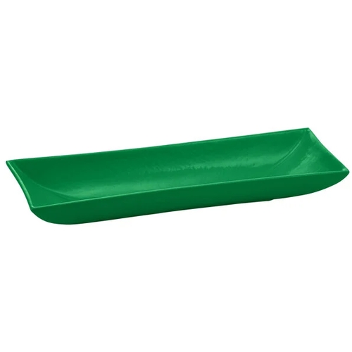 TableCraft CW11046GN Rectangular Cast Aluminum 18"x 6" Flared Platter - Green