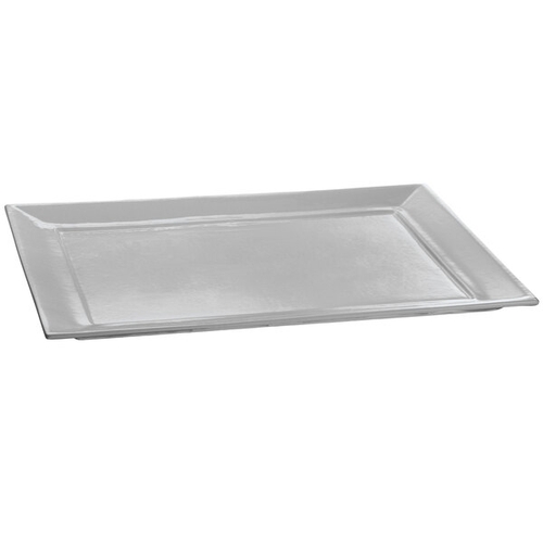 TableCraft CW3620GY Rectangular Cast Aluminum 17.8" x 14.6" Platter - Grey