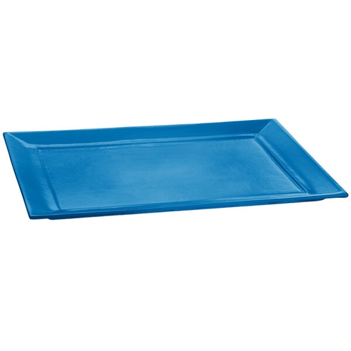 TableCraft CW3620SBL Rectangular Cast Aluminum 17.8" x 14.6" Platter - Sky Blue