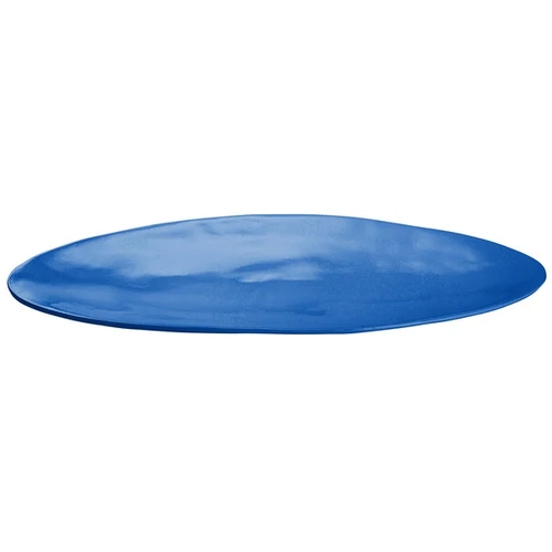 TableCraft CW11068CBL Oblong Cast Aluminum 25.35" x 12" Platter - Cobalt Blue