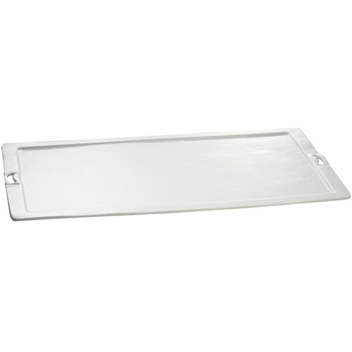 TableCraft CW20190W XL Rectangular Cast Aluminum 32.5" x 20" Platter - White