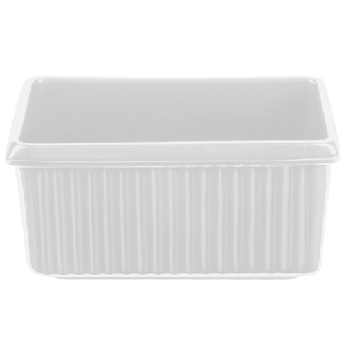 TableCraft CW1530W Cold 3 qt. Aluminum Rectangle Serving Bowl - White