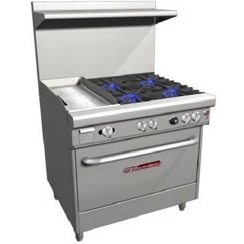 Southbend 4362D-1G Ultimate 36" 2 Burner Gas Range w/ 12" Left Side Griddle