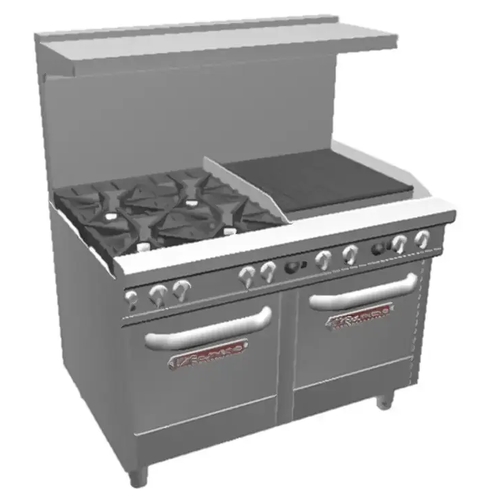 Southbend 4603DC-2CL Ultimate 60" 6 Star Burner Gas Range w/ 24" Charbroiler Left