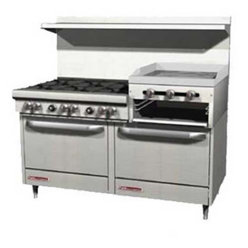 Southbend 4603DC-2RR Ultimate 60" 6 Star Burner Gas Range w/ 24" Raised Griddle