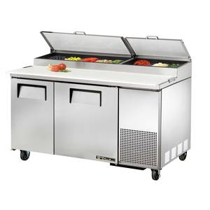 True TPP-AT-60-HC 60" S/s Pizza Prep Table Cooler 15.9 Cu.Ft