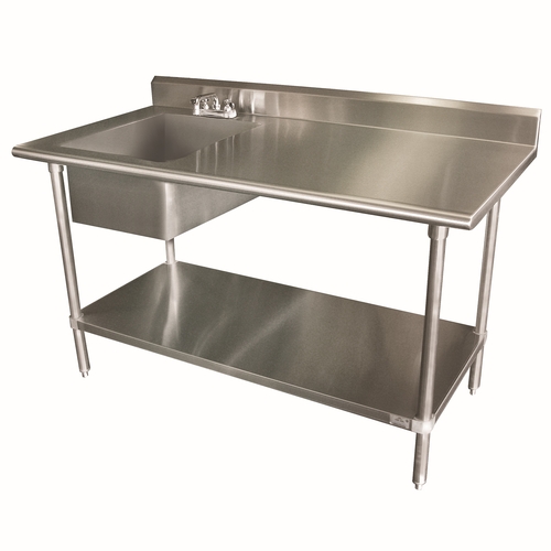 Advance Tabco KLAG-11B-304L-X Special Value 30"x48" Stainless Steel Work Table w/Left Sink