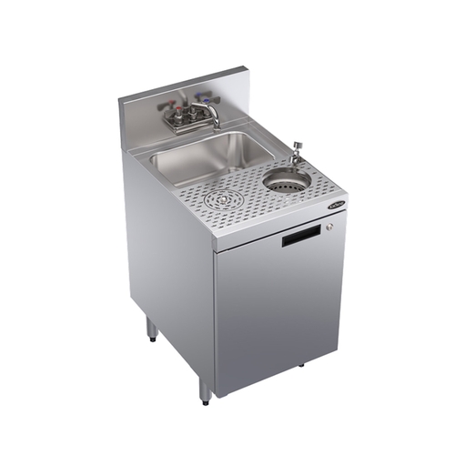 Krowne KR24-MS18-C 18" Wide Underbar Speed Station With Glass Rinser